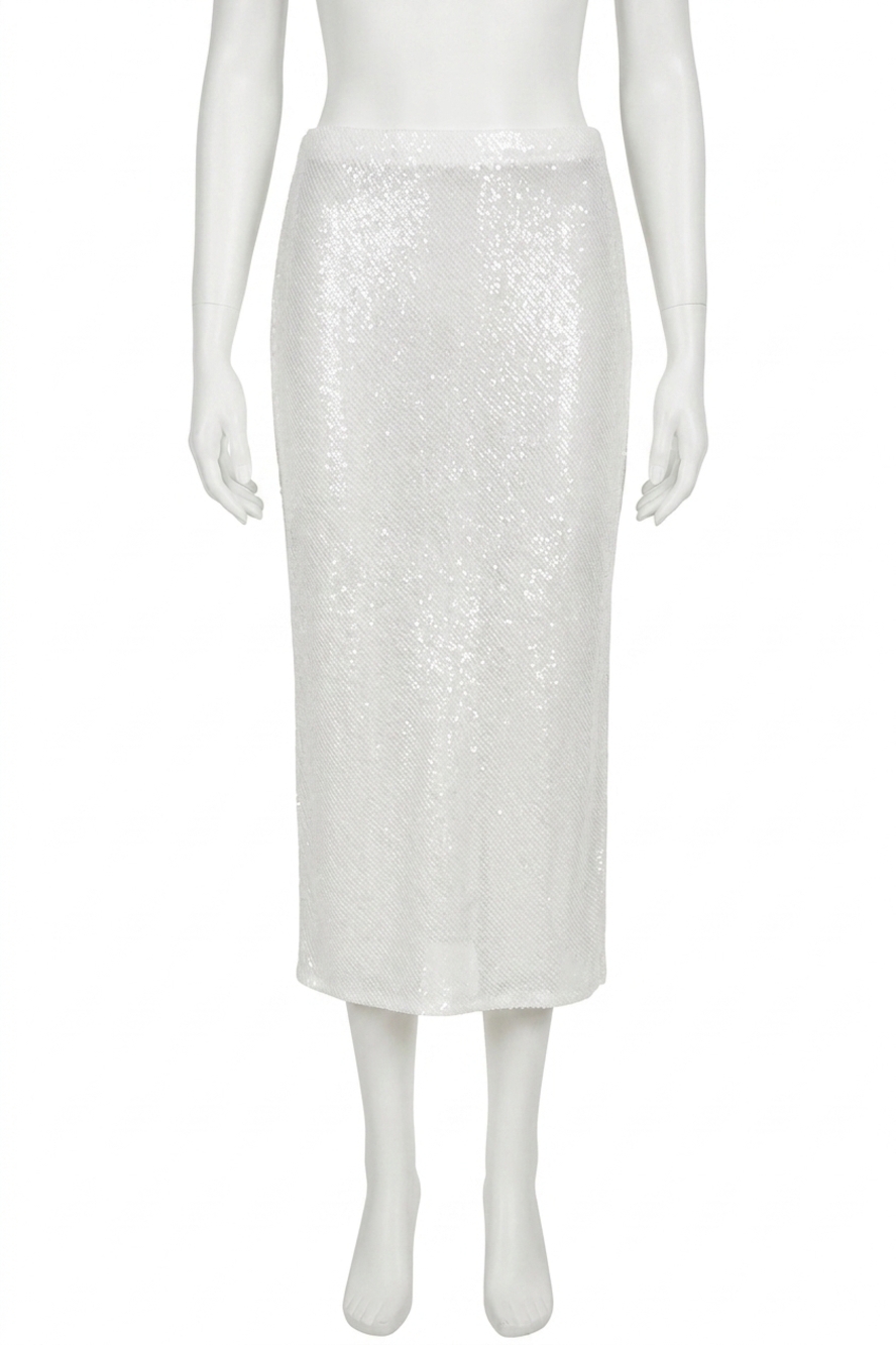 NEW ENZA COSTA sequin skirt in off white